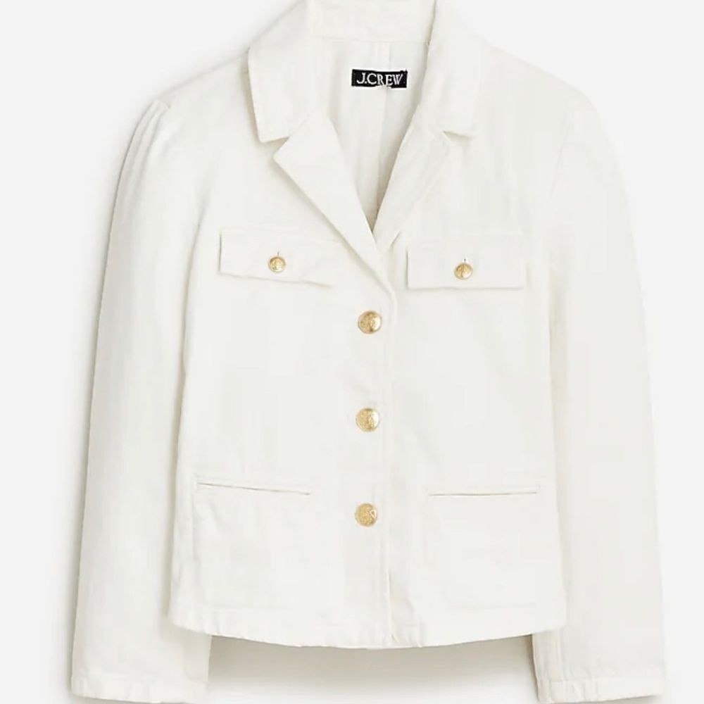 J.Crew Denim blazer-jacket in white NWT Size 0